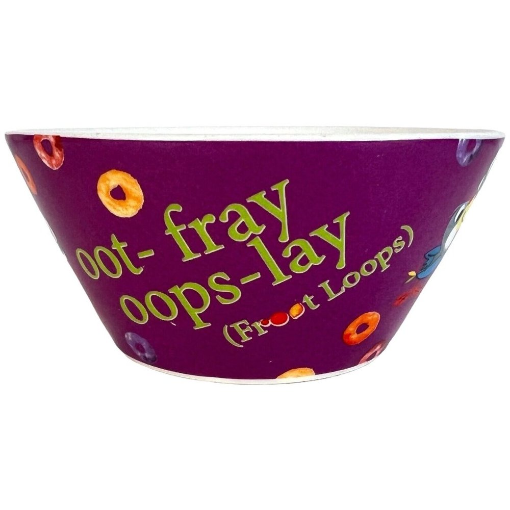 Vintage Kelloggs Froot Loop Cereal Bowl Oot-fray Oops-lay Ceramic Retro‎ Toucan